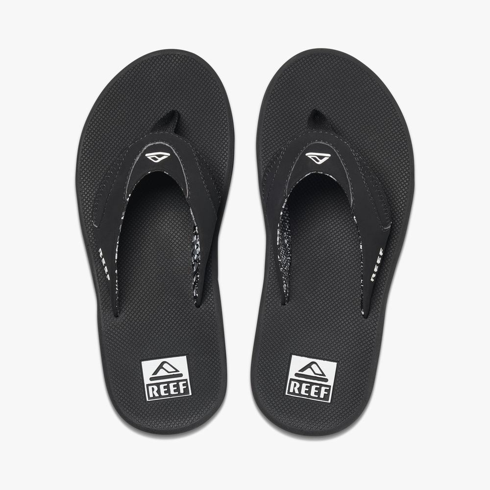 Chanclas Reef Fanning Mujer Negras | HDSEUX608